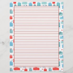 Christmas Gifts Holiday Letter Paper Lined Custom Letterhead