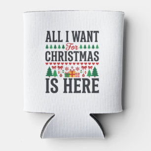 Christmas Gifts Holiday Typography Design Can Cooler