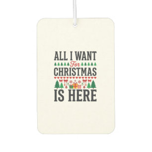 Christmas Gifts Holiday Typography Design Car Air Freshener