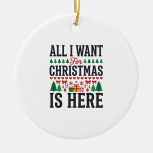 Christmas Gifts Holiday Typography Design Ceramic Tree Decoration