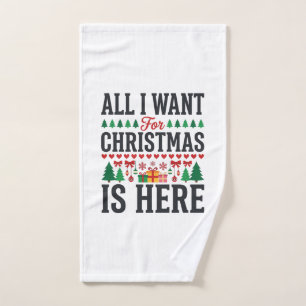 Christmas Gifts Holiday Typography Design Hand Towel