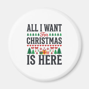 Christmas Gifts Holiday Typography Design Magnet