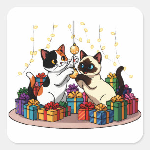Christmas Gifts & Ornaments Cats Square Sticker
