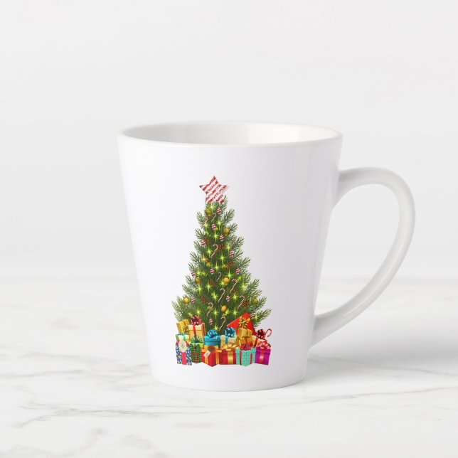 christmas gifts pine tree vintage xmas star decor latte mug (Right)