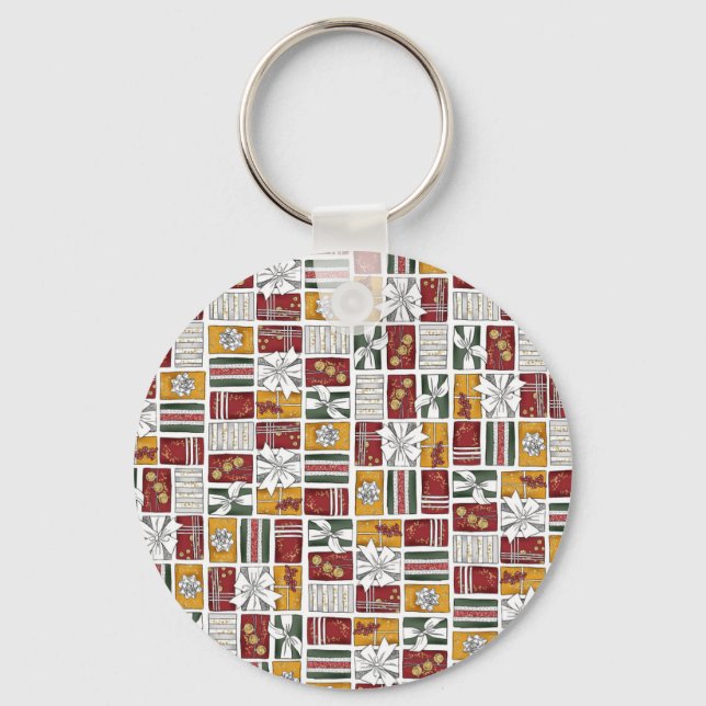 Christmas Gifts With Bow Key Ring (Front)