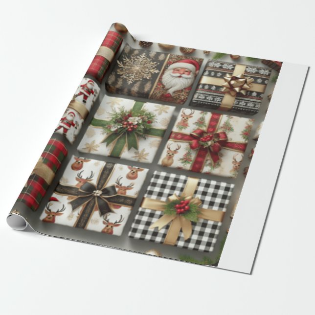 christmas gifts wrapping paper (Unrolled)
