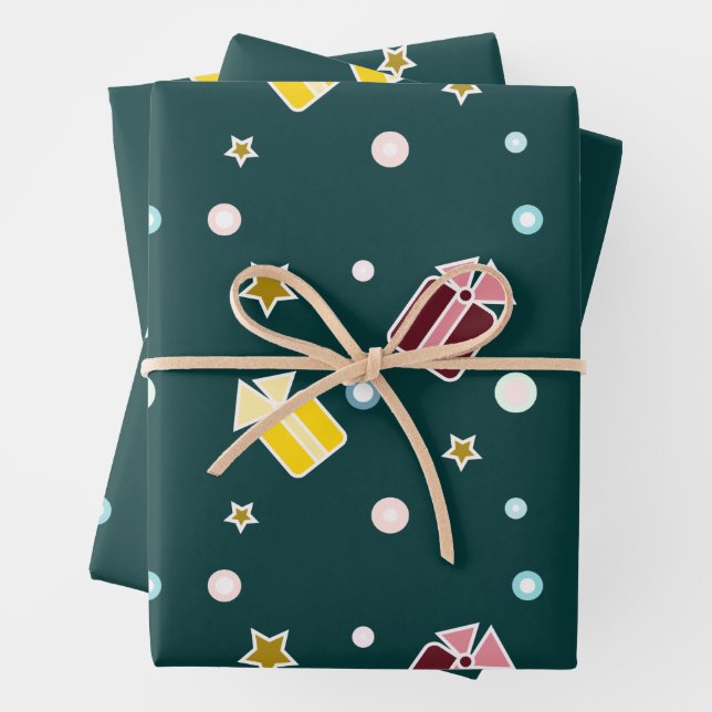 Christmas Gifts Wrapping Paper Sheet (In situ)
