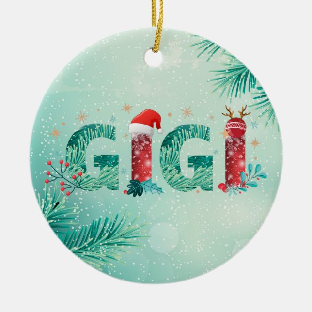 Christmas Gigi Holiday Design Ornament (Front)