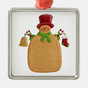 Christmas Ginger Bread Man Square Ornament