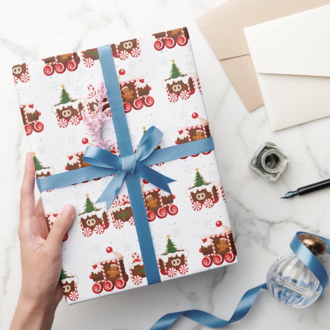 Christmas Ginger bread train Wrapping Paper (Gifting)