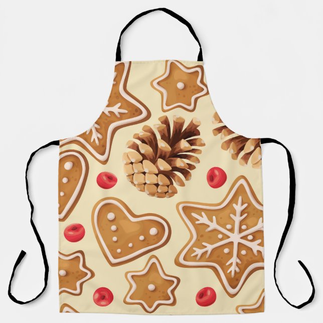 Christmas Ginger: Festive Seamless Pattern. Apron (Front)