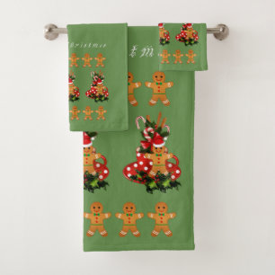 Christmas Gingerbread Bath Towel Set