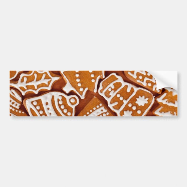 Christmas Gingerbread Biscuits Bumper Sticker (Front)
