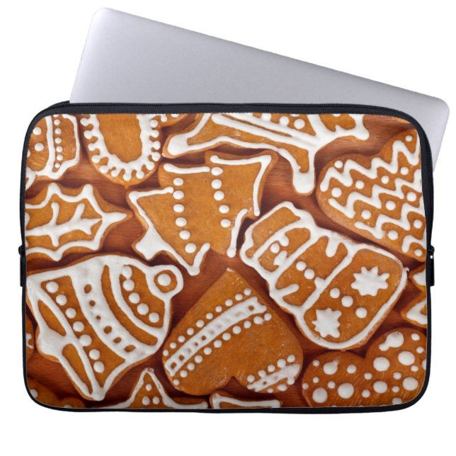 Christmas Gingerbread Biscuits Laptop Sleeve (Front)