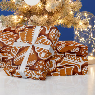 Christmas Gingerbread Biscuits Wrapping Paper