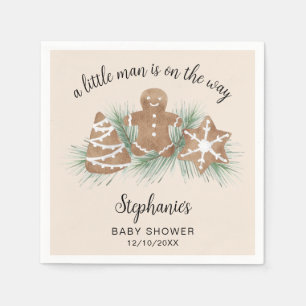 Christmas Gingerbread Boy's Baby Shower Napkin