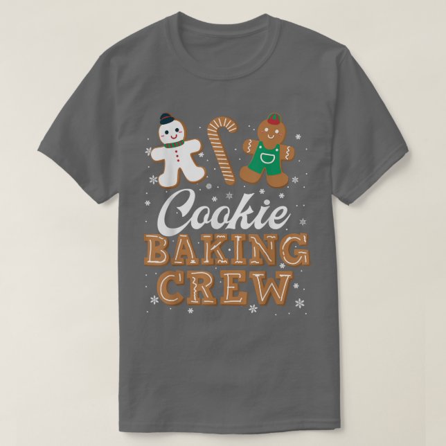 Christmas Gingerbread Christmas Cookie Baking Crew T-Shirt (Design Front)