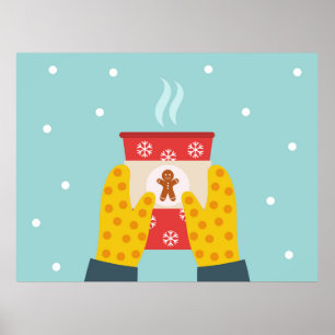 Christmas gingerbread coffee poster