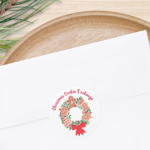 Christmas Gingerbread Cookie Exchange Classic Round Sticker