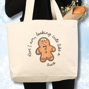 Christmas Gingerbread Cookie Large Tote Bag