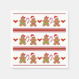 Christmas gingerbread cookie party paper napkins