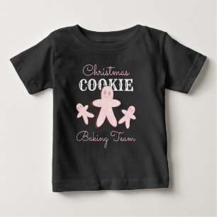 Christmas Gingerbread Cookie Pink Baking Team    Baby T-Shirt