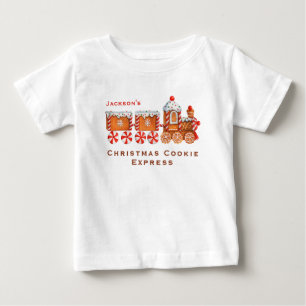Christmas Gingerbread Cookie Train Customisable Baby T-Shirt