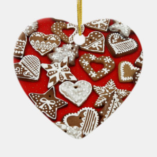 Christmas Gingerbread Cookies Ceramic Tree Decoration