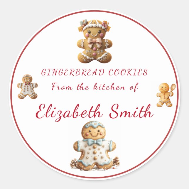 Christmas Gingerbread Cookies   Classic Round Sticker (Front)