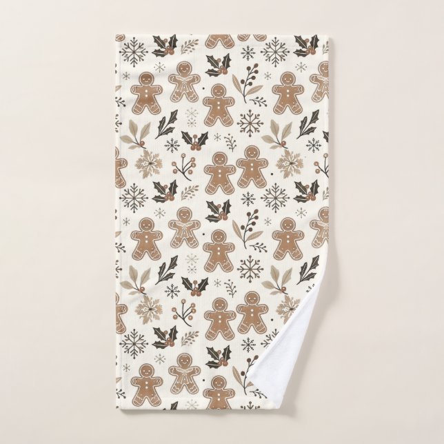 Christmas Gingerbread Cookies Hand Towel (Hand Towel)