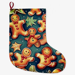 Christmas  Gingerbread cookies  Large Christmas Stocking