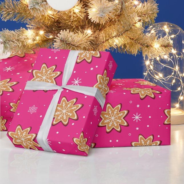 Christmas Gingerbread Cookies Modern   Wrapping Paper (Holidays)