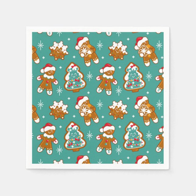 Christmas Gingerbread Cookies Napkin (Front)