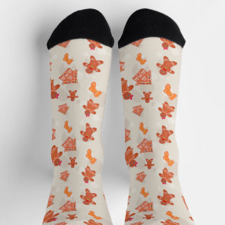 Christmas Gingerbread Cookies Pattern Socks