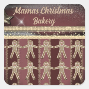 Christmas Gingerbread Cookies Personalised Square Sticker