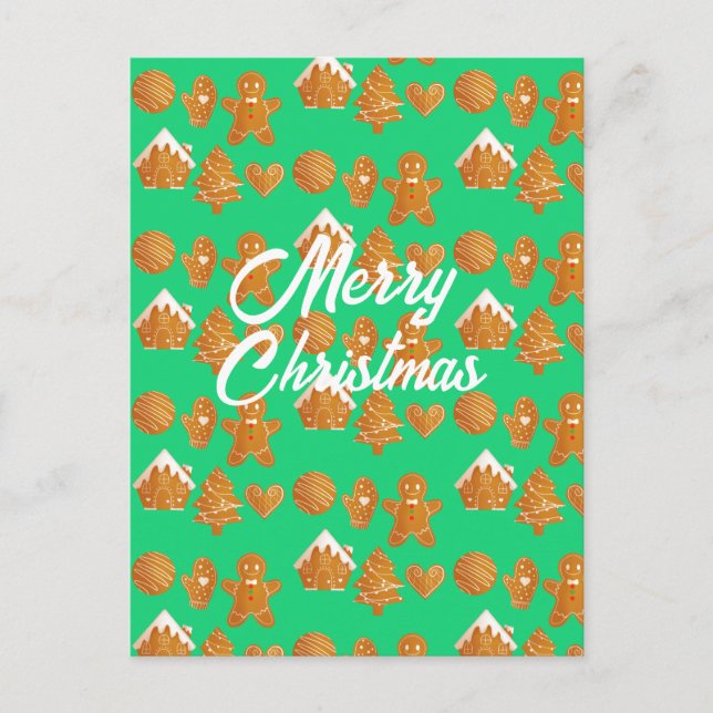 Christmas Gingerbread Cookies   Postcard (Front)