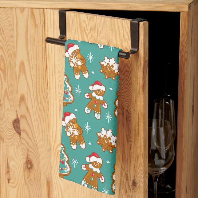 Christmas Gingerbread Cookies Tea Towel (Thirds Fold)