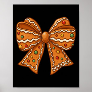Christmas Gingerbread Coquette Bow Xmas For Men Wo Poster