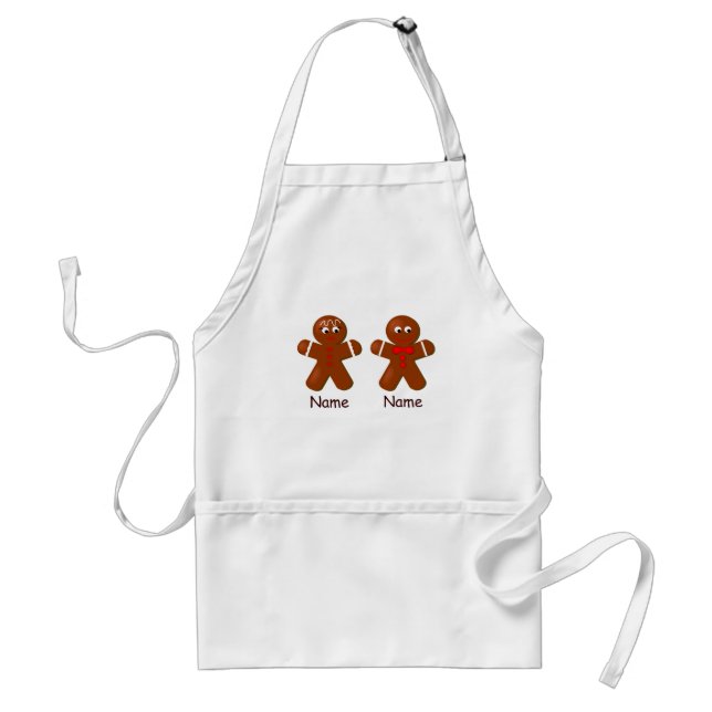 Christmas Gingerbread Couple Apron (Front)