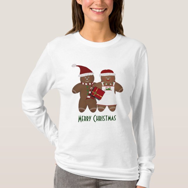 Christmas Gingerbread Couple Tshirt (Front)