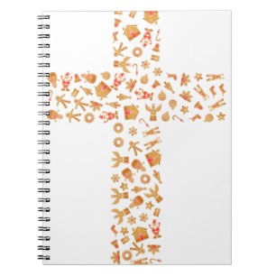 Christmas Gingerbread Cross Notebook