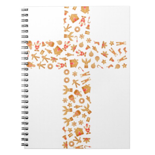 Christmas Gingerbread Cross Notebook (Front)