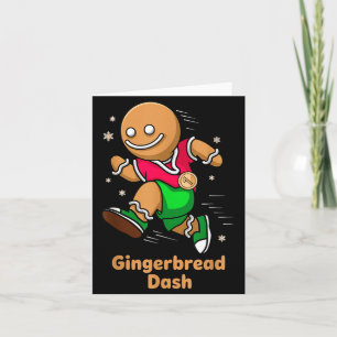 Christmas Gingerbread Dash Running Runner Xmas Mar Card