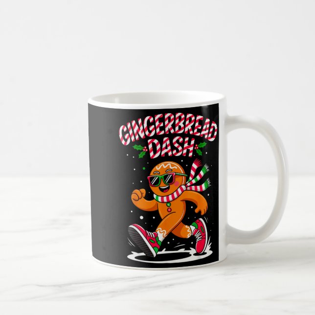 Christmas Gingerbread Dash Running Runner Xmas Mar Coffee Mug (Right)