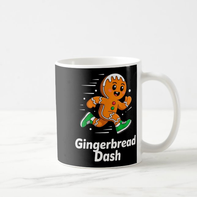 Christmas Gingerbread Dash Running Runner Xmas Mar Coffee Mug (Right)