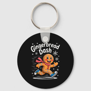 Christmas Gingerbread Dash Running Runner Xmas Mar Key Ring