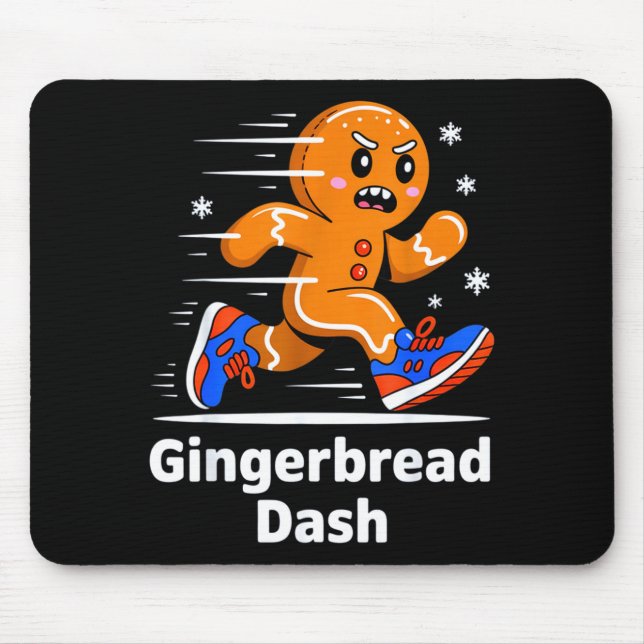 Christmas Gingerbread Dash Running Runner Xmas Mar Mouse Pad (Front)