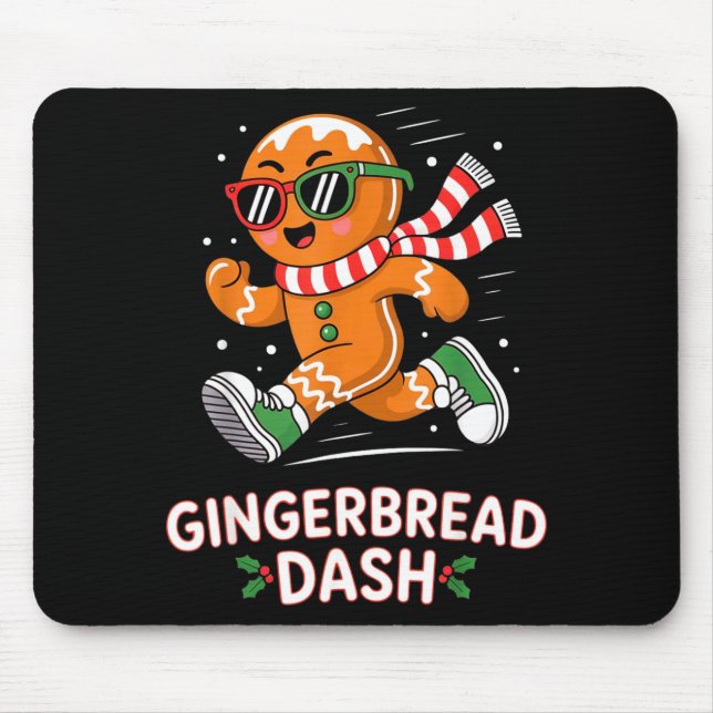 Christmas Gingerbread Dash Running Runner Xmas Mar Mouse Pad (Front)