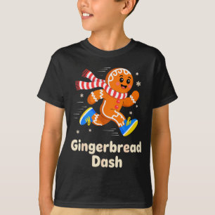 Christmas Gingerbread Dash Running Runner Xmas Mar T-Shirt