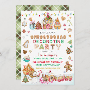 Christmas Gingerbread Decorating Party Invitation